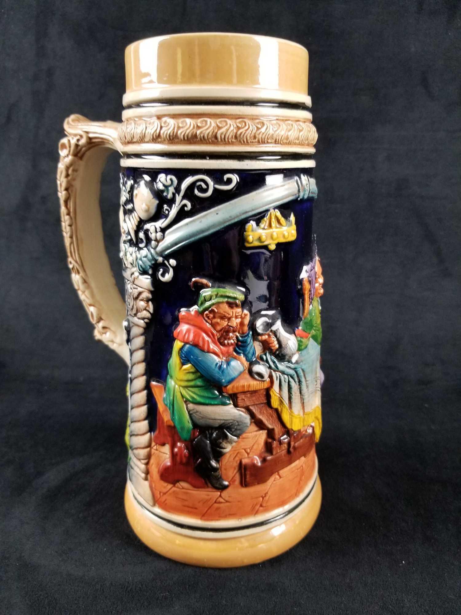 Men drinking beer Vintage German Beer Stein (1 of 6)