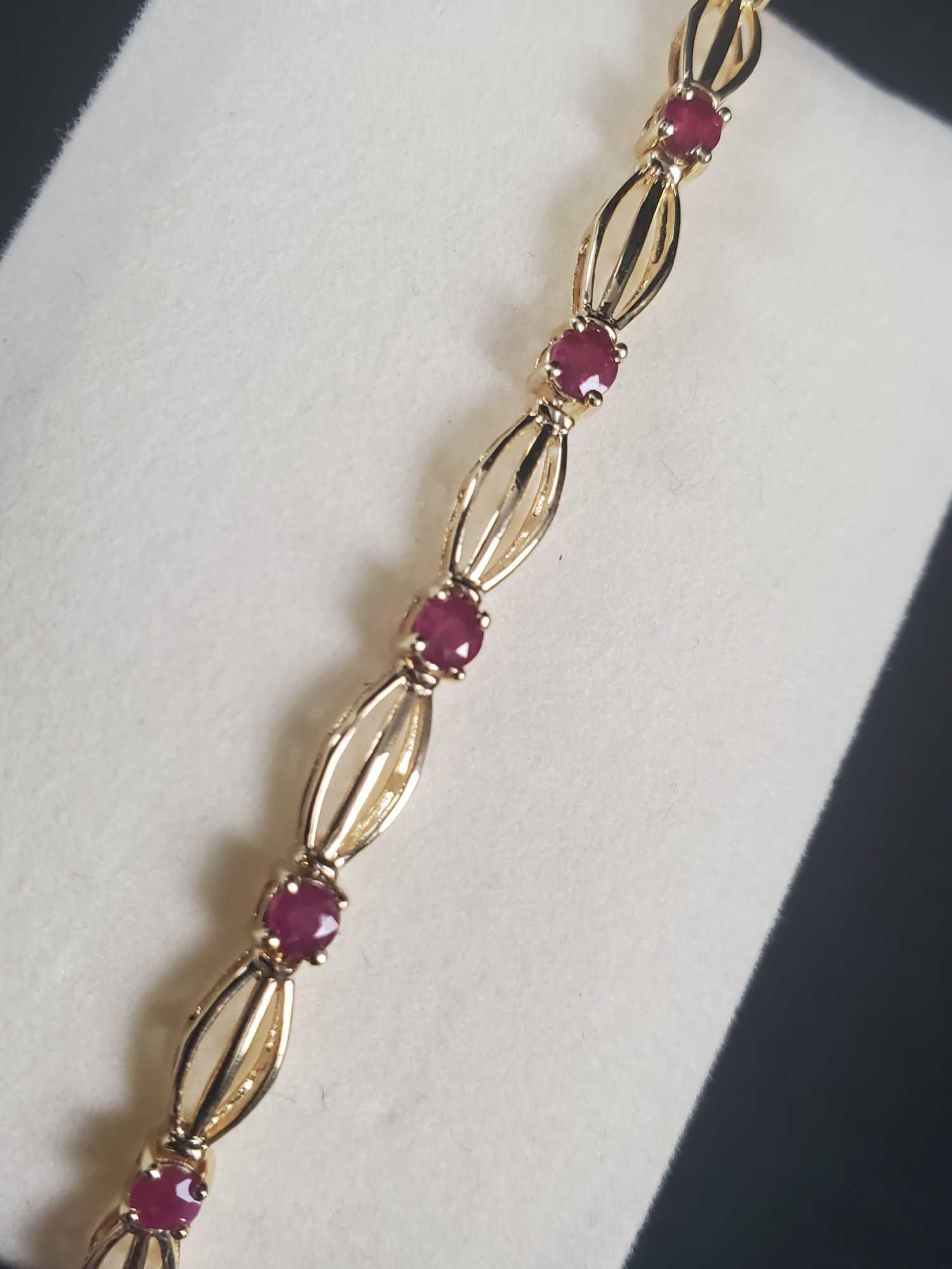 10k Gold Ruby Bracelet (1 of 6)