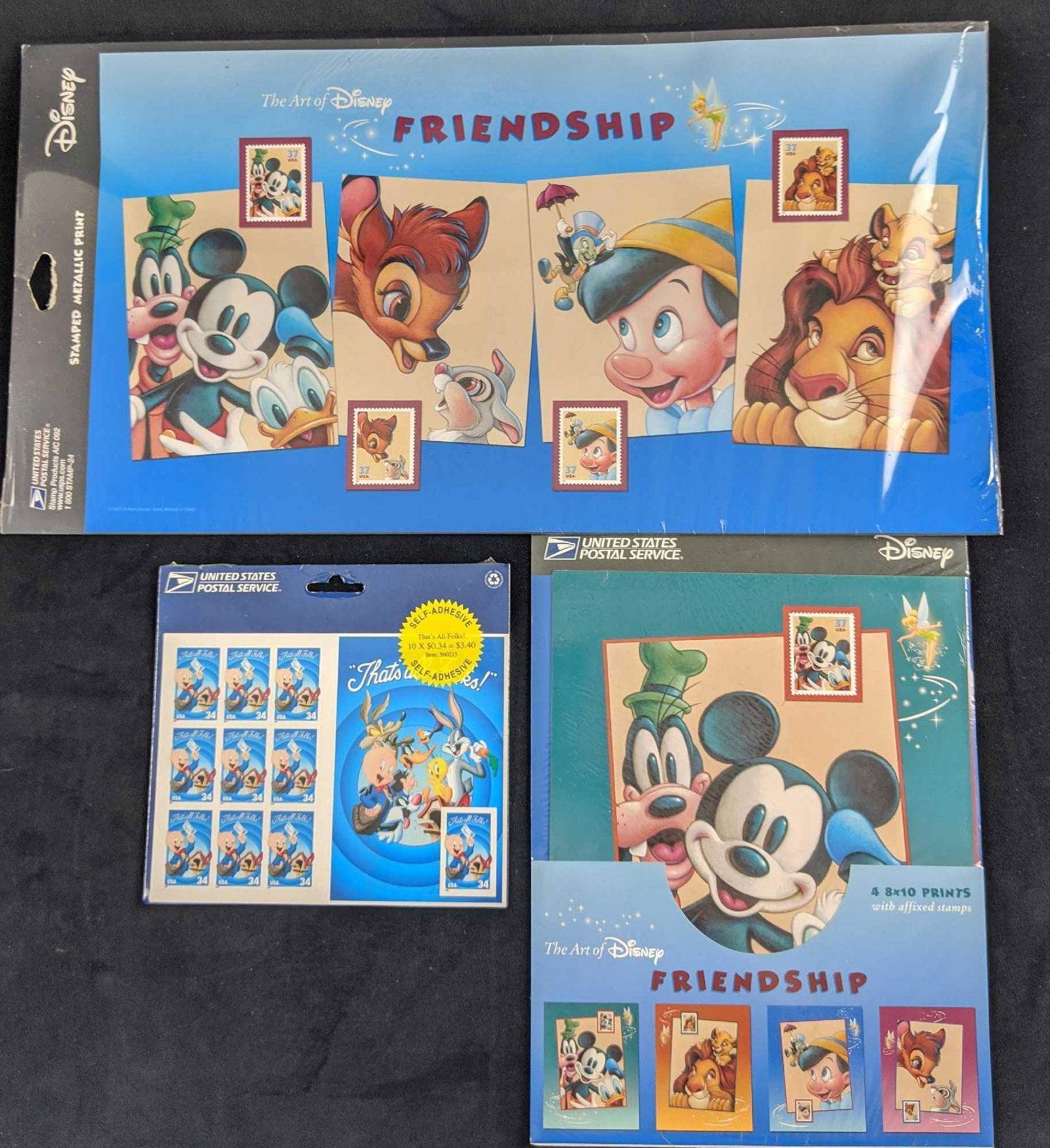 Disney Warner Brothers Animation 3 US Stamp Sheets (1 of 9)