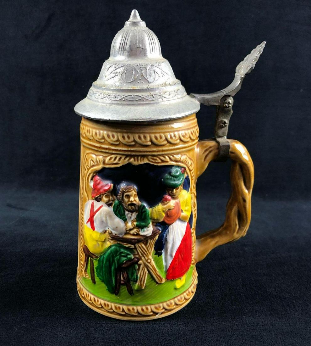 Mid Century Beer Stein Lid West Germany Embossed Pub (1 of 10)