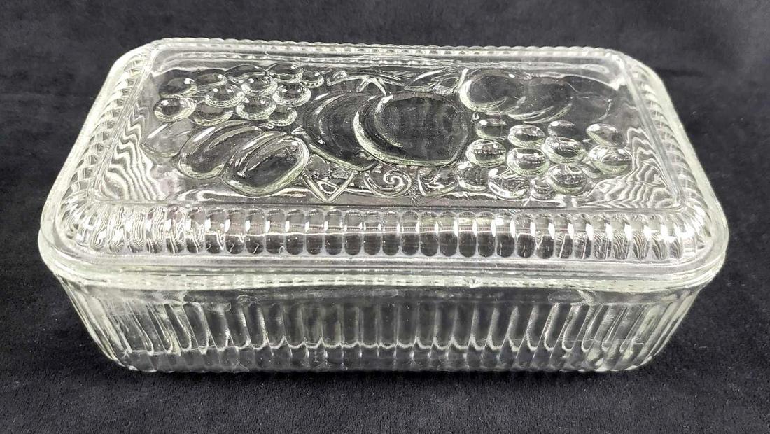 Pressed Glass Fruit Motif Lidded Trinket Box (1 of 5)