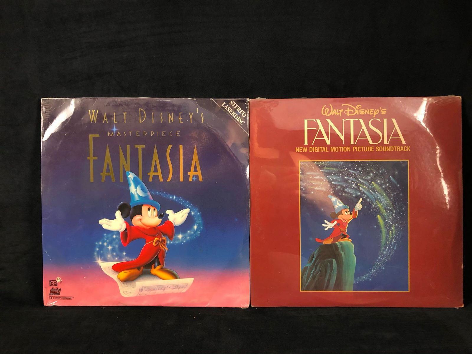 Walt Disney Masterpiece FANTASIA Mickey Mouse Motion: Walt Disney Masterpiece FANTASIA Mickey Mouse Motion Picture Soundtrack This lot features two vintage Walt Disney's motion picture FANTASIA. In excellent condition with no known damages to the vinyl.