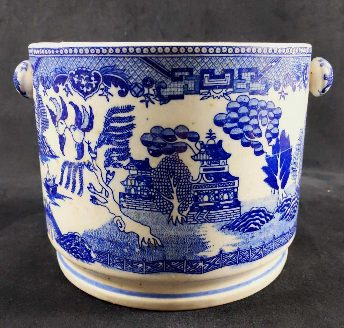 Antique Moriyama Japan Blue Willow Biscuit Jar No Lid (1 of 10)