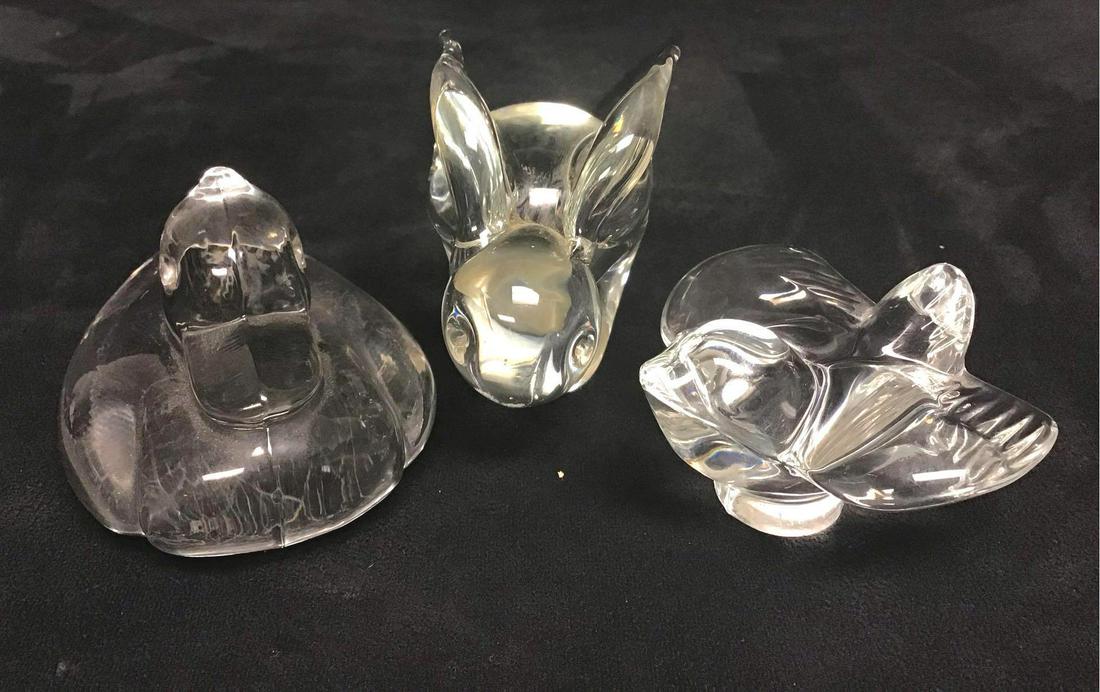 Lot of 3 Glass Figurines Cristal Sevres France Bird (1 of 10)