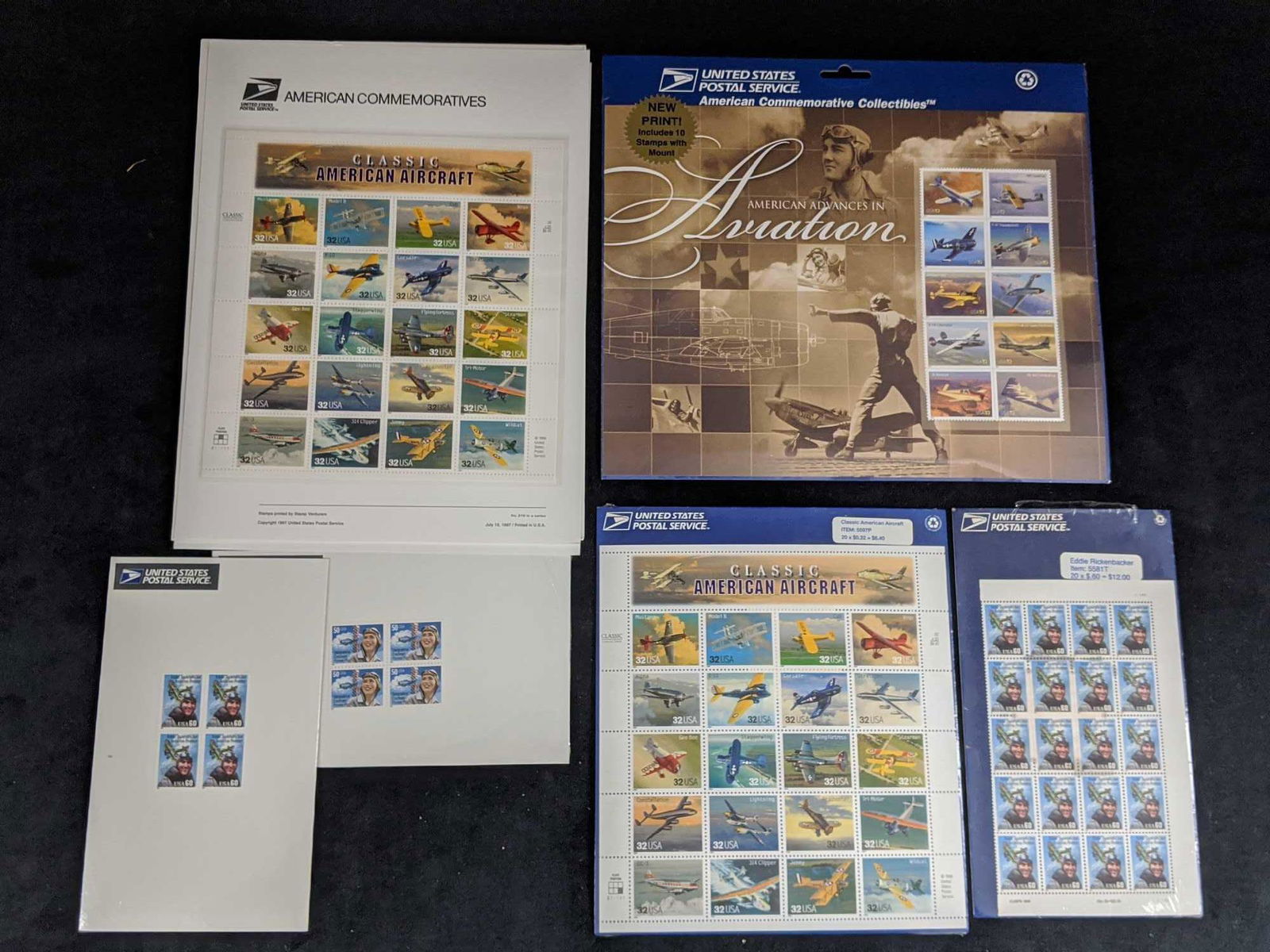 Classic American Aviation Stamp Sheets Lot Of Six (1 of 8)