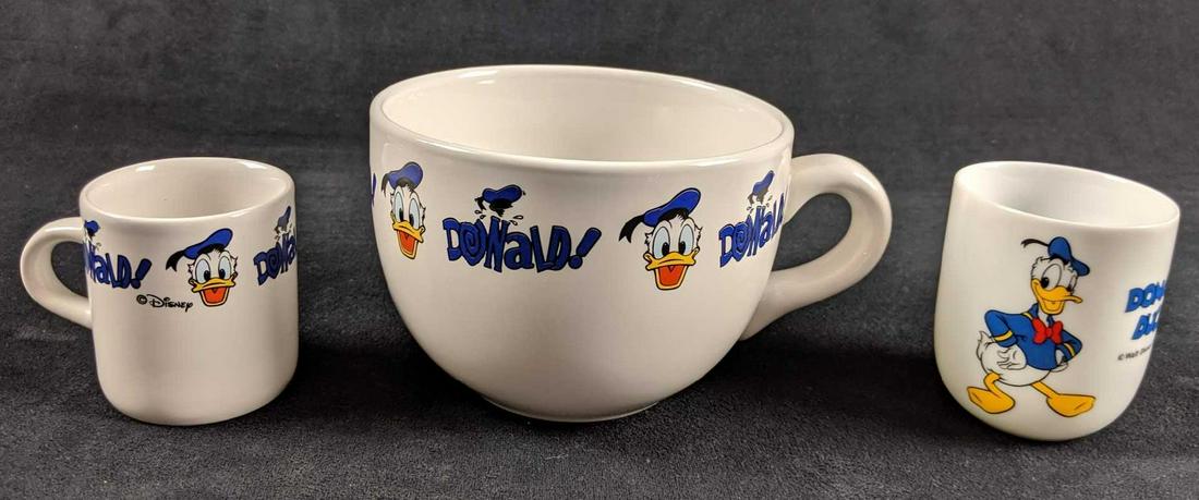Lot Of Three Disney Porcelain Donald Duck Dishware (1 of 6)