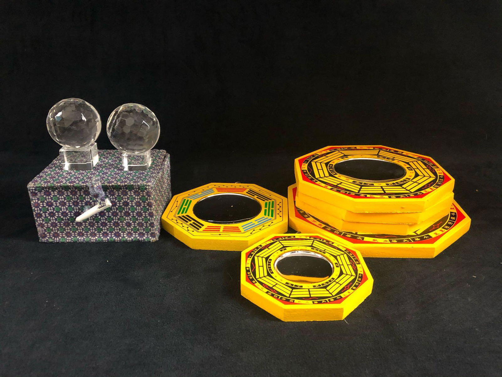 Lot Of Vintage Chinese Gold Bagua Protection Convex (1 of 7)