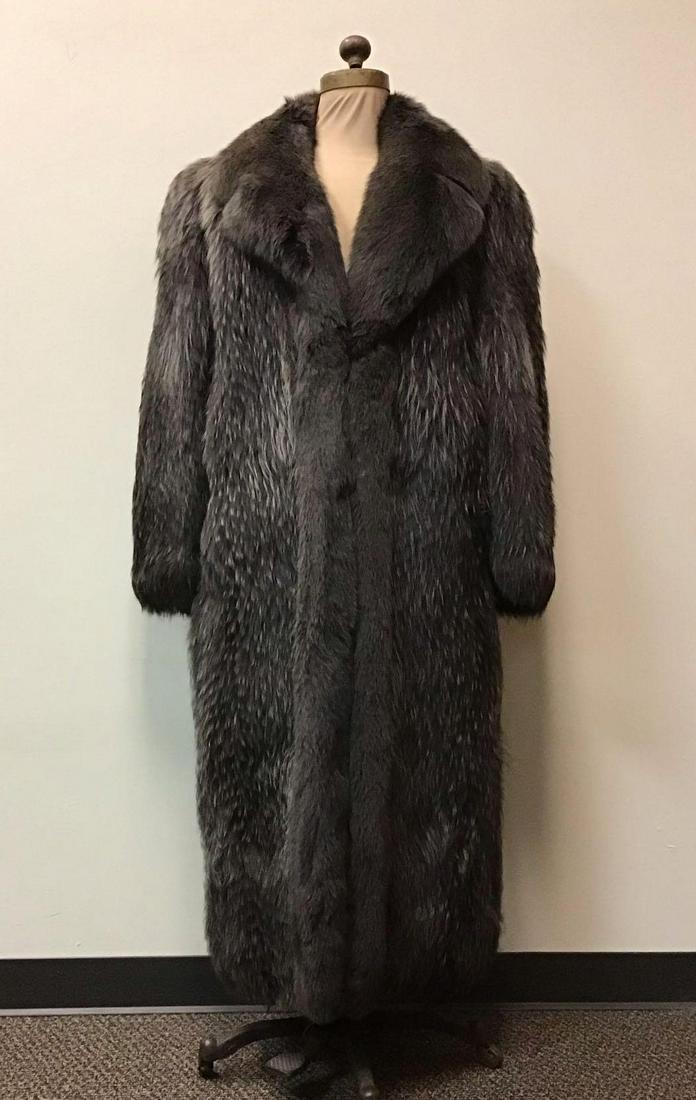 Feather Cut Gray Fox Fur Coat Jacket Vintage Fashion (1 of 6)