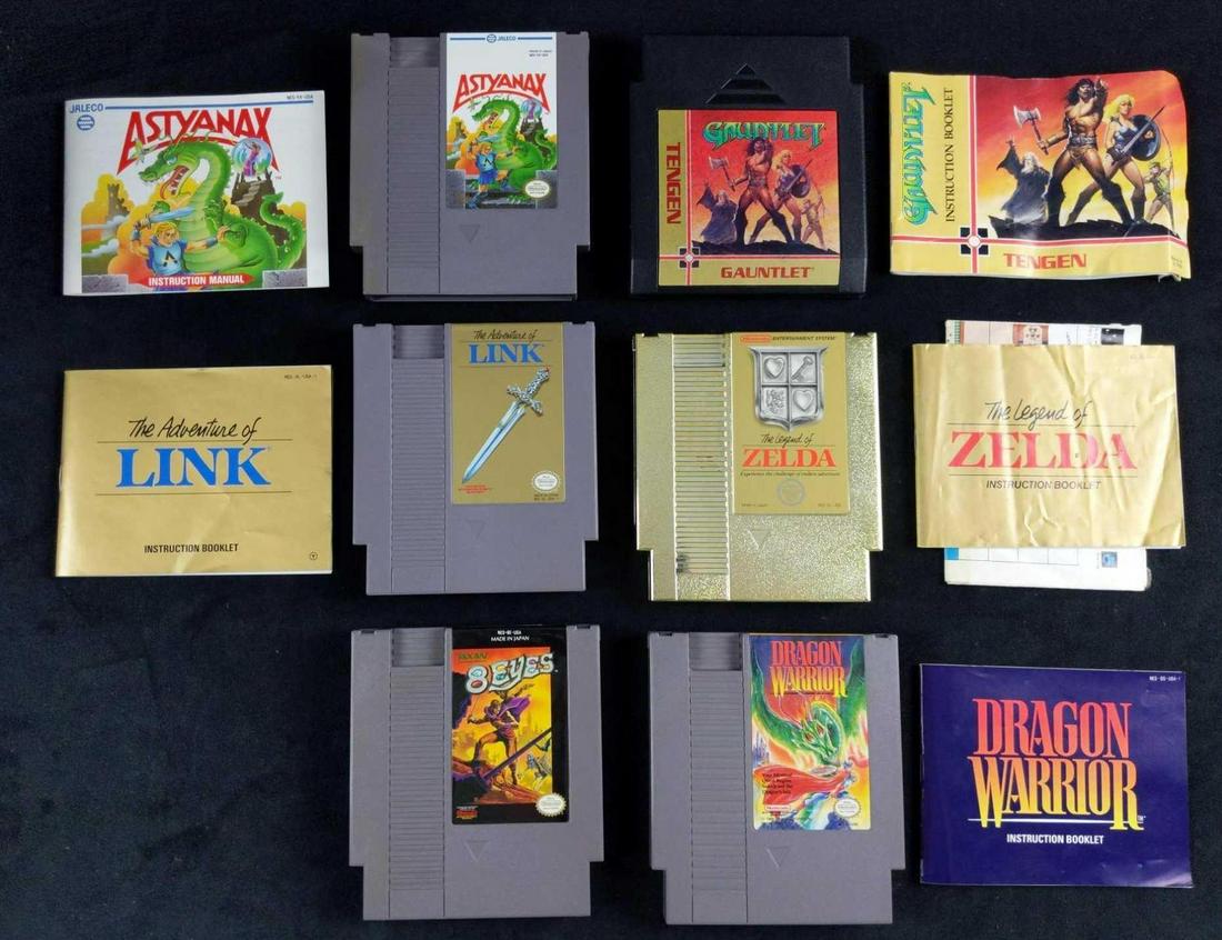 Six Classic Fantasy Game Nintendo Cartridges Zelda (1 of 9)