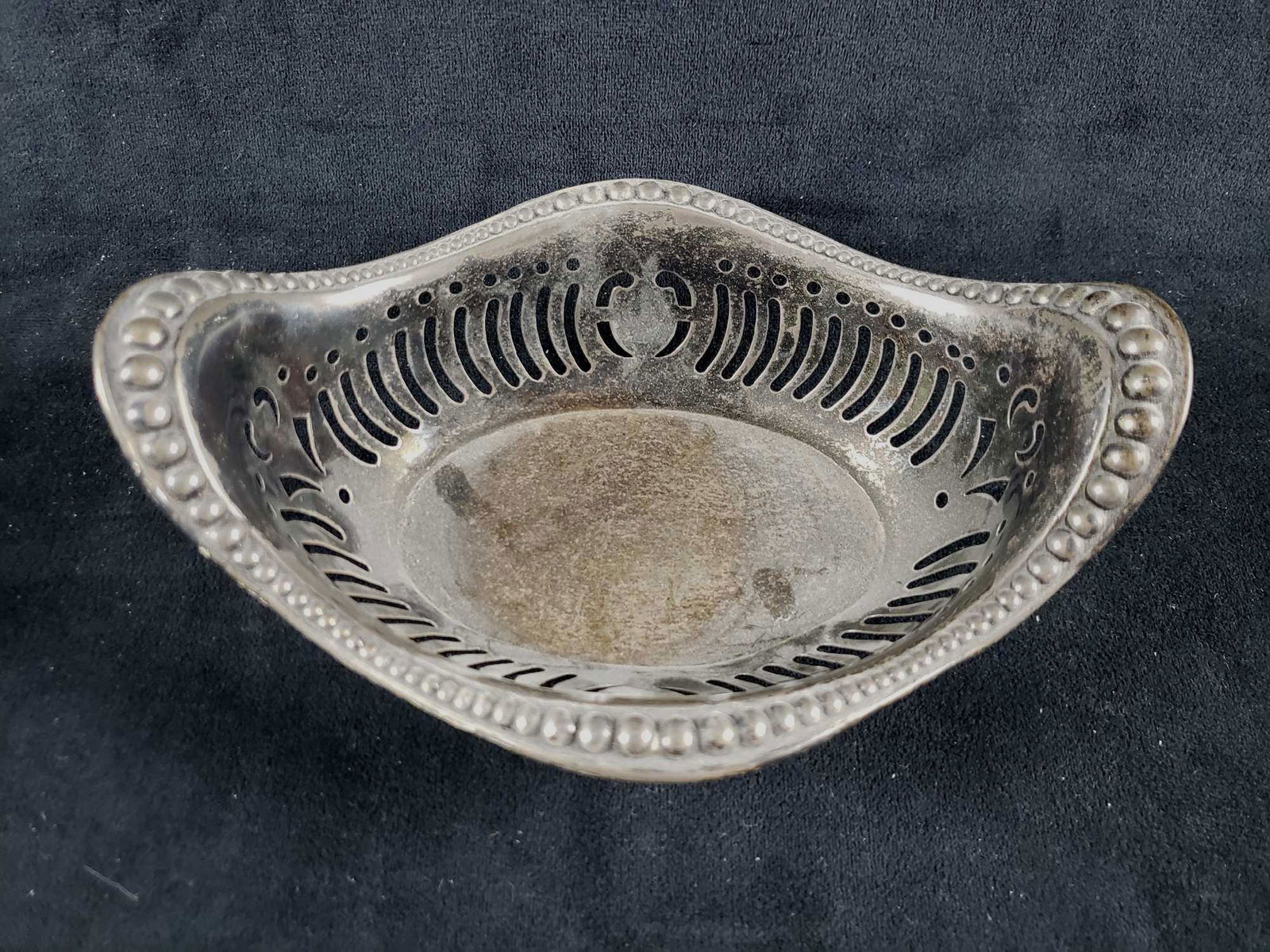 Antique Pierced Sterling Silver Candy Nut Dish (1 of 4)