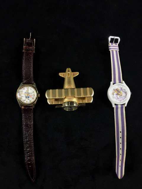 Novelty Timepieces Including Two Wristwatches and Small (1 of 8)