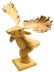 Hand-carved China-berry Burl Wood Moose, From Indonesia