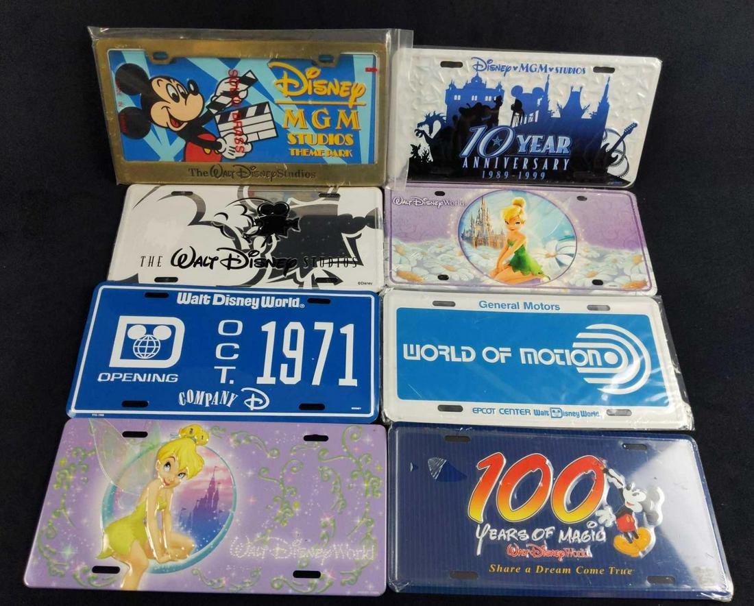 Vintage Disney Front license Plate Lot Of Eight (1 of 6)