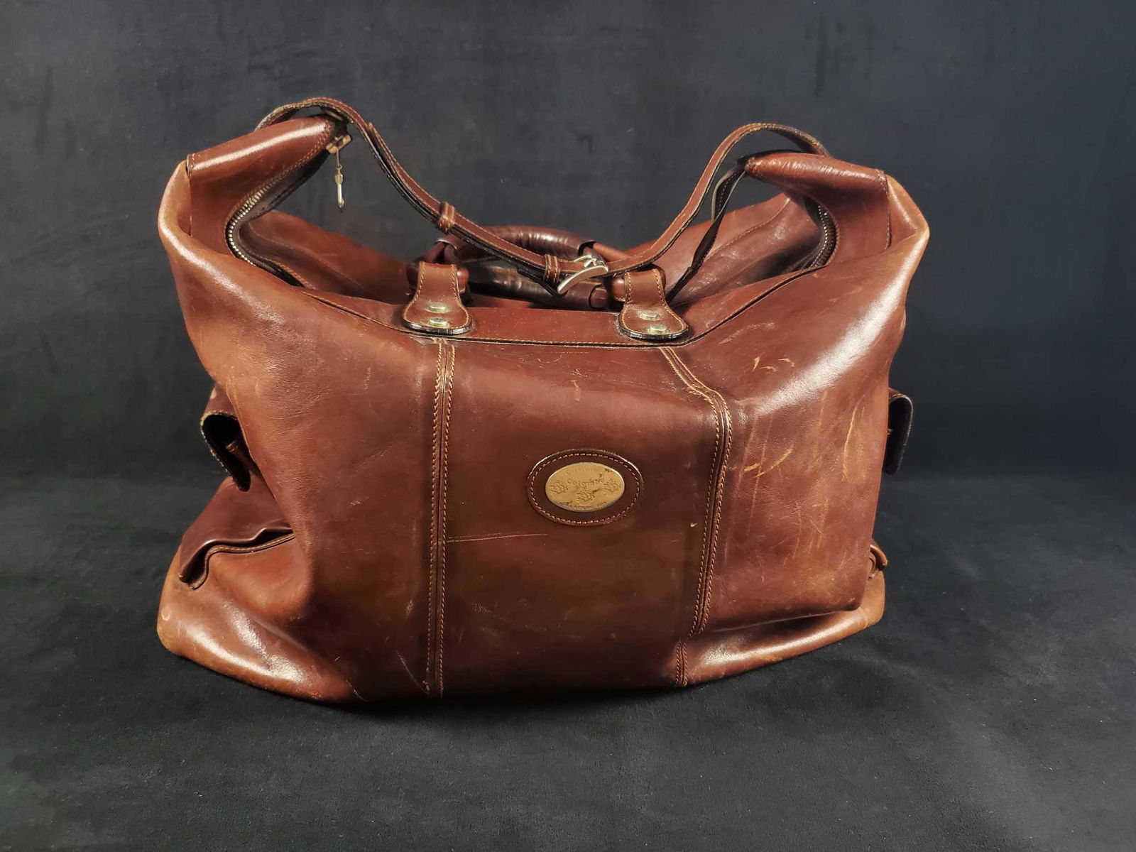 L.A.P.A. Cristoforo Colombo Brown leather travel case (1 of 12)