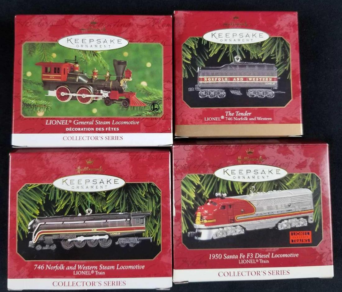 Lot of 4 Lionel Trains: This lot features: "Lionel General Steam Locomotive" (5th in the "Lionel Train Series"); Die-Cast Metal; dated 2000. "The Tender" (from "Lionel 746 Norfolk and Western" series); Die-Cast Metal; dated 