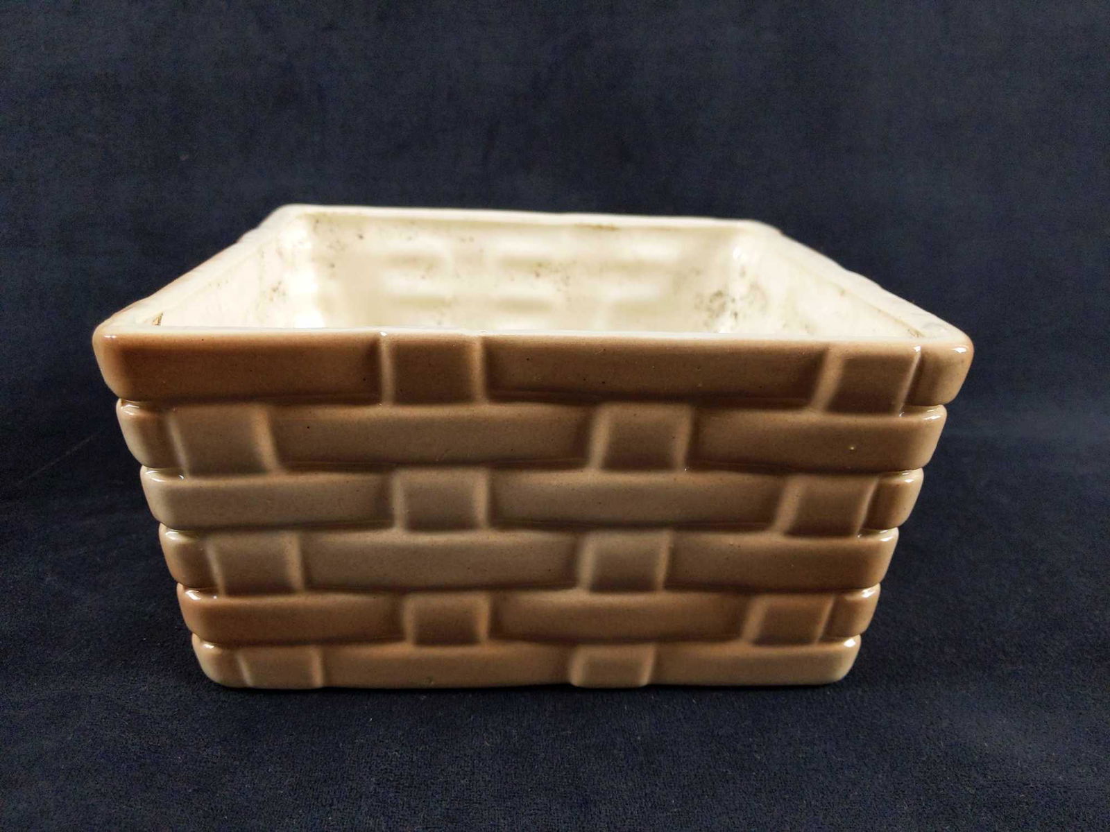Squared Ceramic Basket Weave Planter (1 of 6)