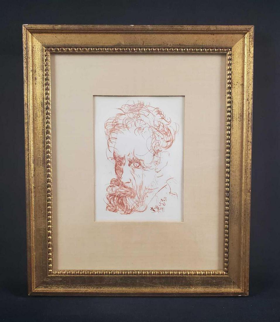 Michelangelo Red Etching by Salvador Dali 1968 (1 of 11)