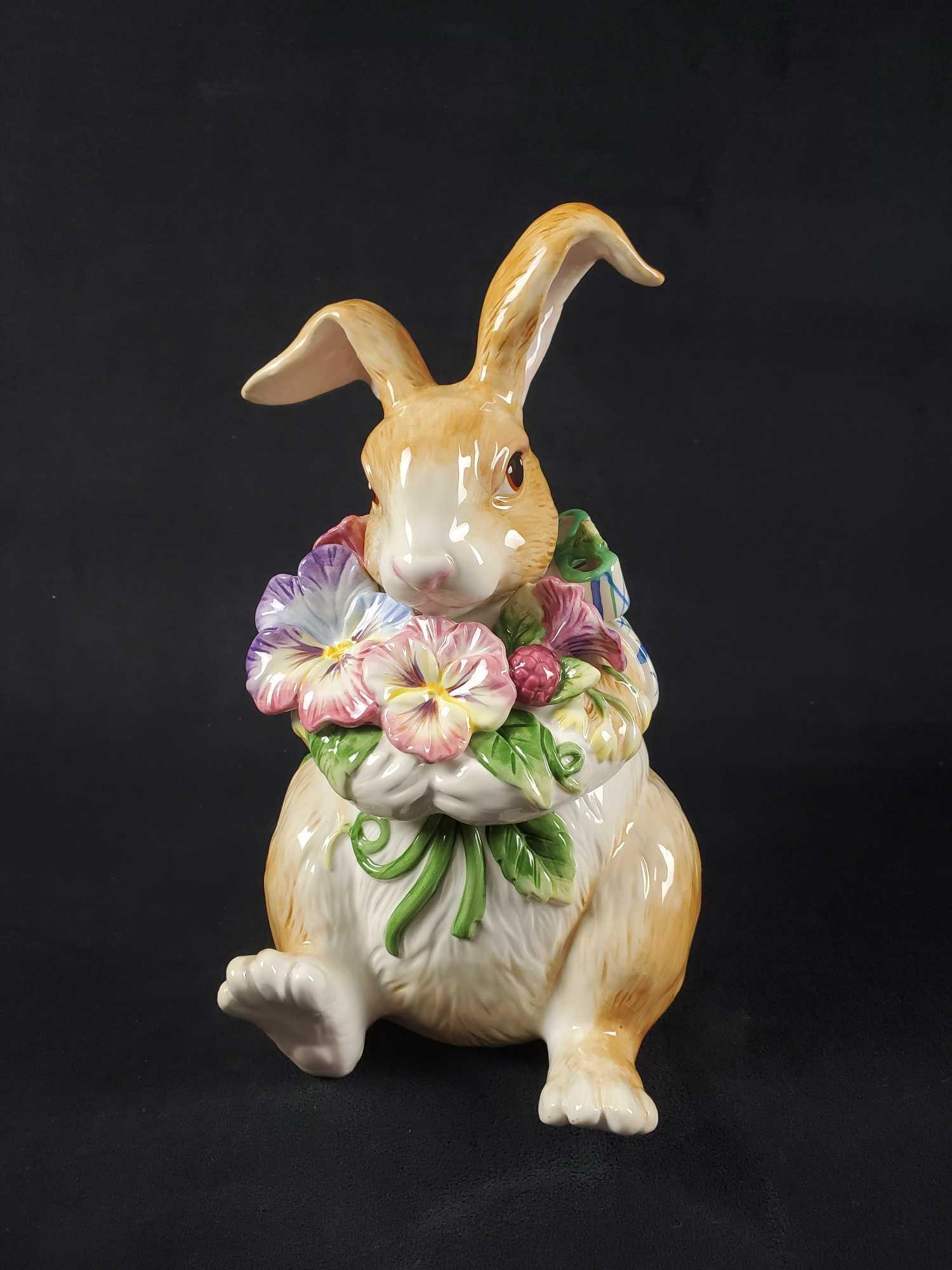 Fitz and Floyd Halcyon Rabbit Cookie Jar Retired (1 of 10)