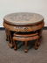 Round Oriental Carved Wooden Table