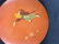 Vintage Hand painted Red Lacquer ware Plates - 2