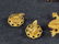 Gold Tone Art Deco Floral Earrings and Frog Pin - 5