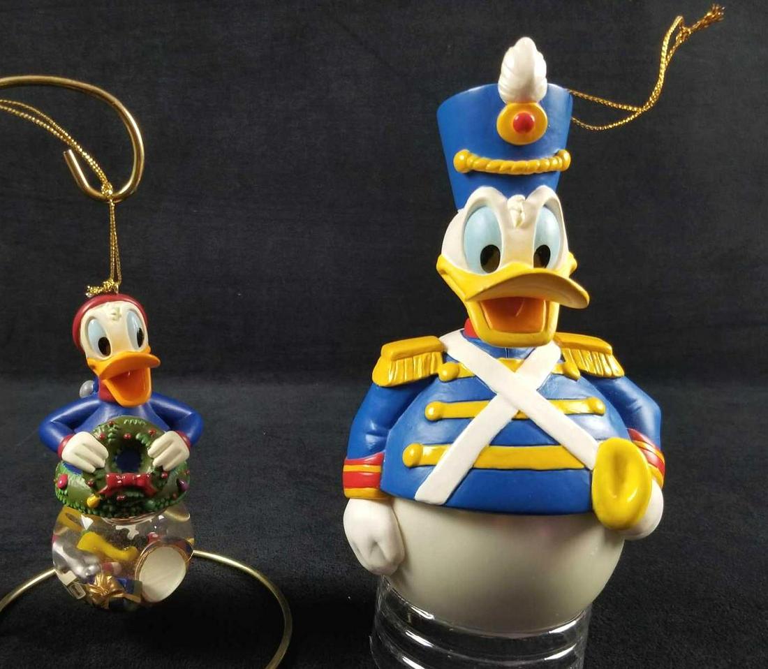 Lot of 2 Disney Donald Christmas Ornaments Snowglobe (1 of 10)