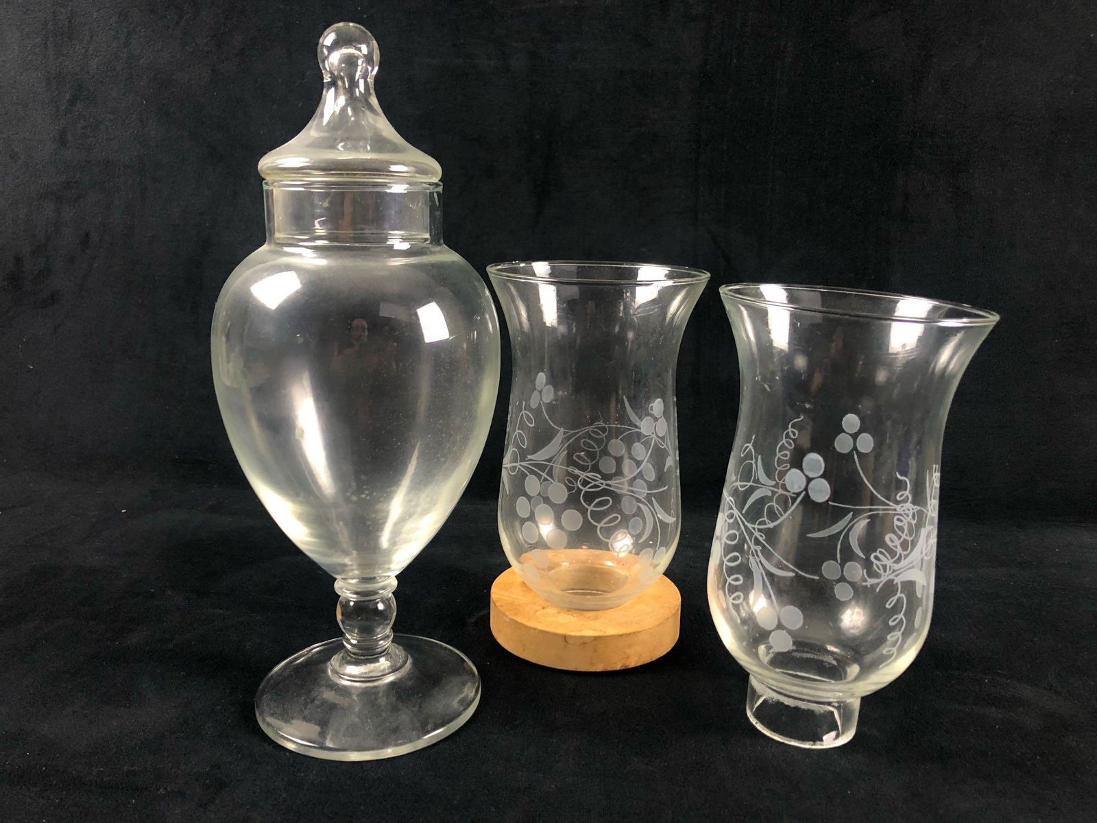 Vintage Apothecary Clear Glass Candy Footed Jar Candle (1 of 7)