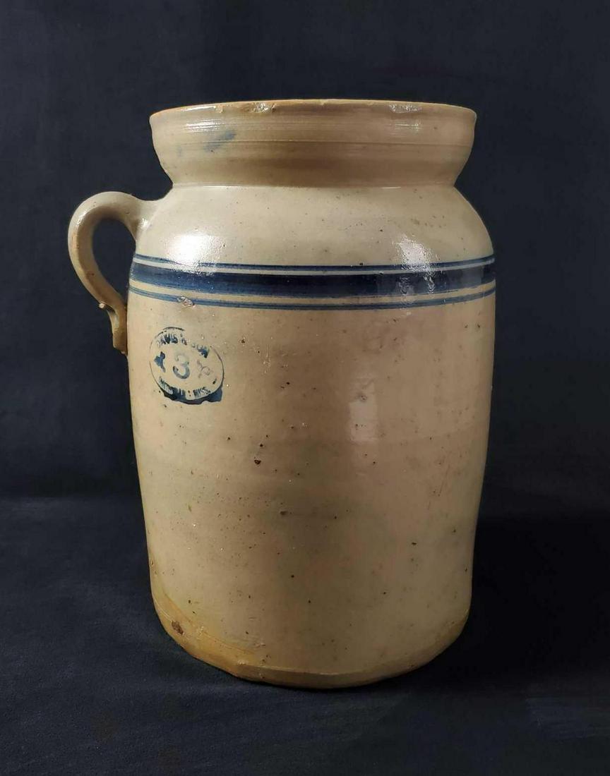 Vintage Number 3 Stoneware Butter Churn Crock (1 of 6)
