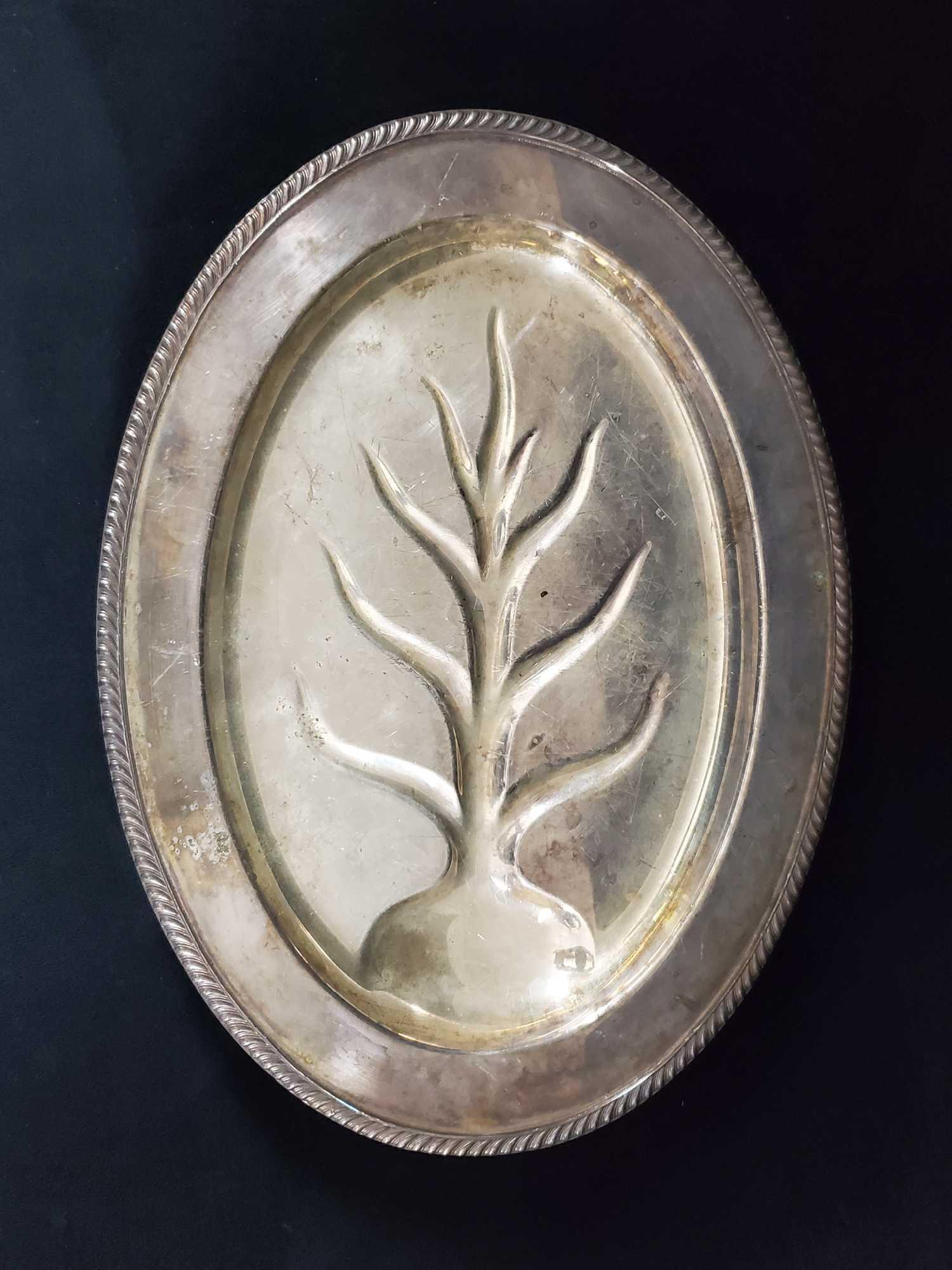 Vintage VM Rogers Silverplate Footed Serving Tray (1 of 7)