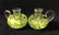 Set of 2 Glass Art Joe Rice St Clair Candlestick Lot