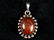 Stunning Vintage Natural Amber Sterling Silver Pendant - 2