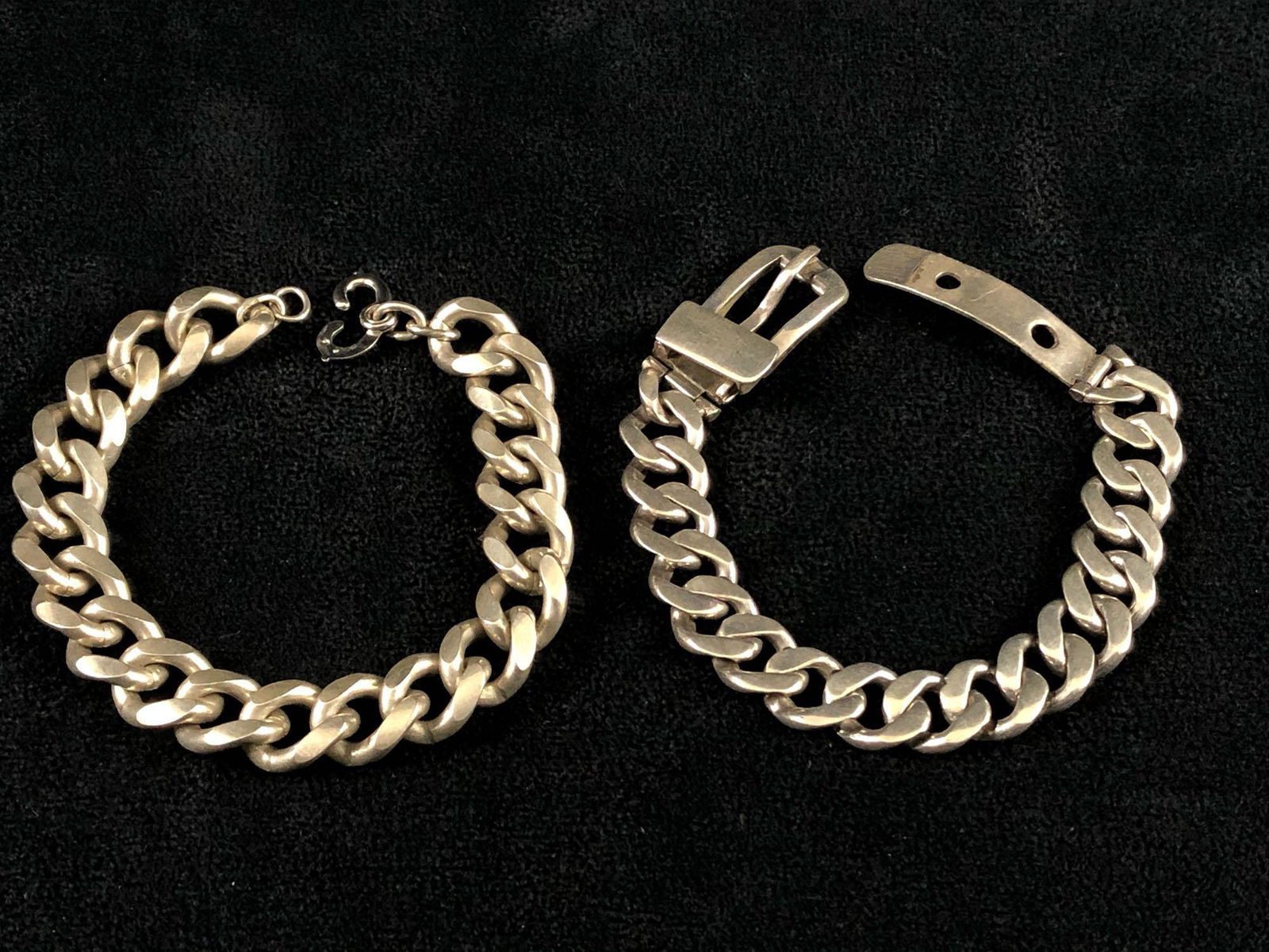 Vintage Lot Of Solid Sterling Silver Buckle Cuban Link (1 of 11)