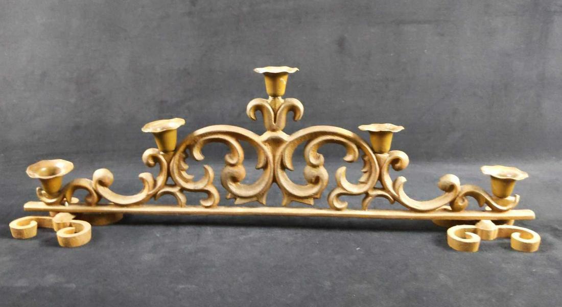 Vintage Cast Iron Candelabra Five Candle Holder A (1 of 5)
