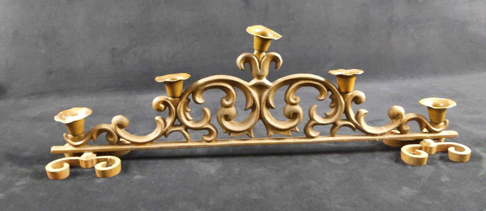 Vintage Cast Iron Candelabra Five Candle Holder B (1 of 6)
