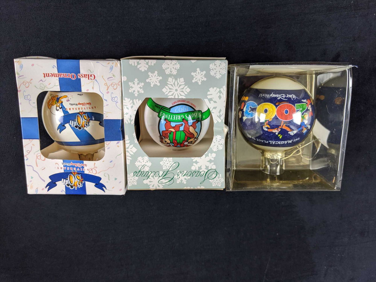 Disney Christmas Round Ball Ornaments Lot Of Three (1 of 5)