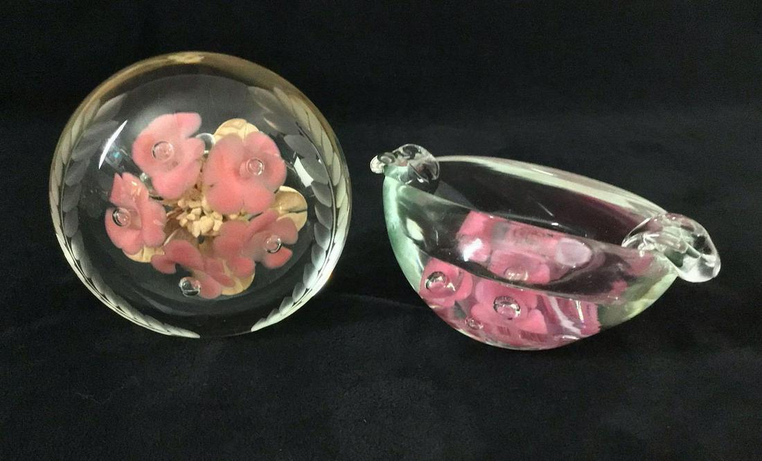 Vintage Glass Art Paperweight Ashtray Joe Rice (1 of 12)