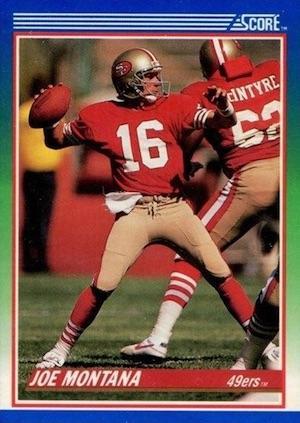 1990 Score Football Cards Series 1 Montana Marino: Series 1 Of the 1990 Score Football card set, This includes cards #1-330. Which include many football greats like Joe Montana, Bo Jackson, Dan Marino, Barry Sanders, John Elway, and more. Please note,