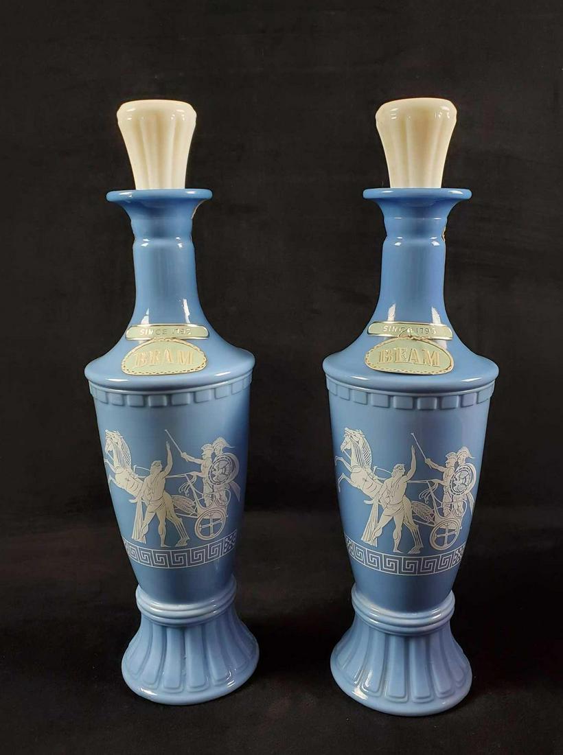 2 Vintage Jim Beam OLYMPIAN Glass Decanter Bottle (1 of 12)