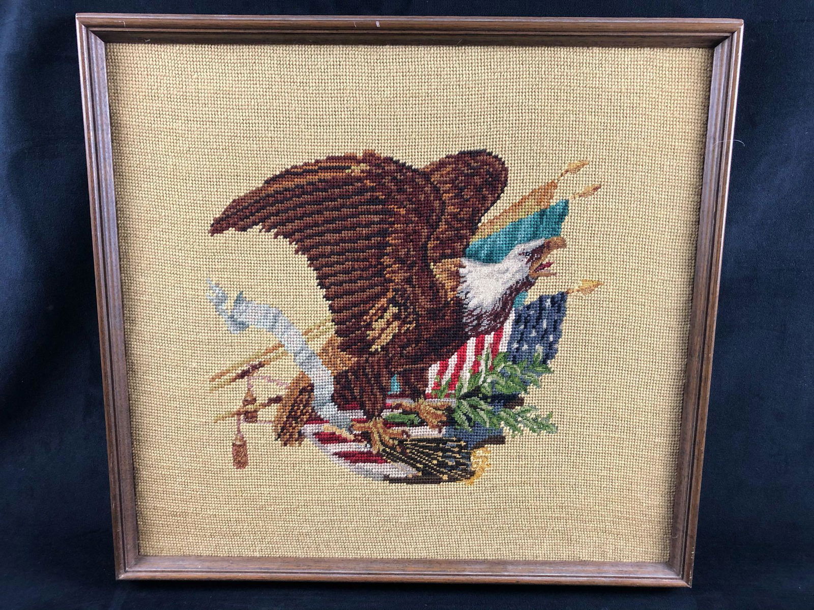 Vintage 1960's Needlepoint American Eagle Patriotic (1 of 6)