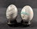 Grey And White Ceramic Chinese Eggs On Stand Set Of Two - 7
