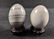 Grey And White Ceramic Chinese Eggs On Stand Set Of Two - 8