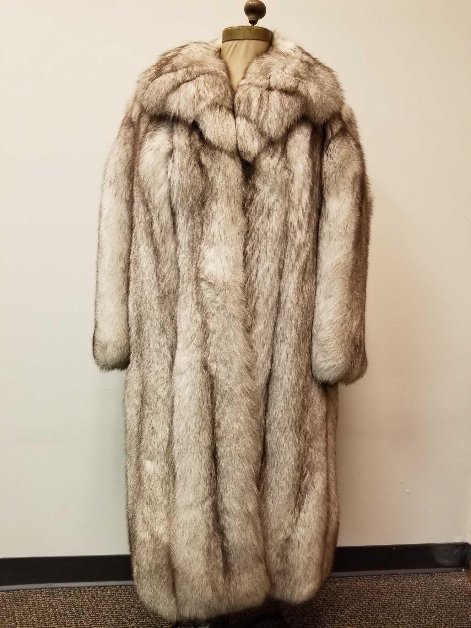 Full Length Gray Fox Fur Coat (1 of 6)