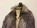 Black Leather Coat Indigo Fox Collar Fur Jacket - 2