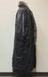 Black Leather Coat Indigo Fox Collar Fur Jacket - 4