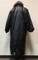 Black Leather Coat Indigo Fox Collar Fur Jacket - 5