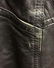 Black Leather Coat Indigo Fox Collar Fur Jacket - 6