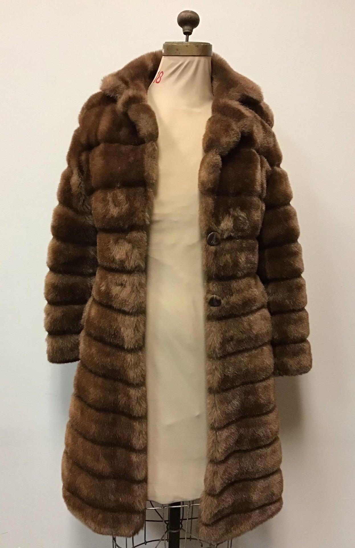 Faux Fur Coat Jacket Moda International Brown (1 of 10)