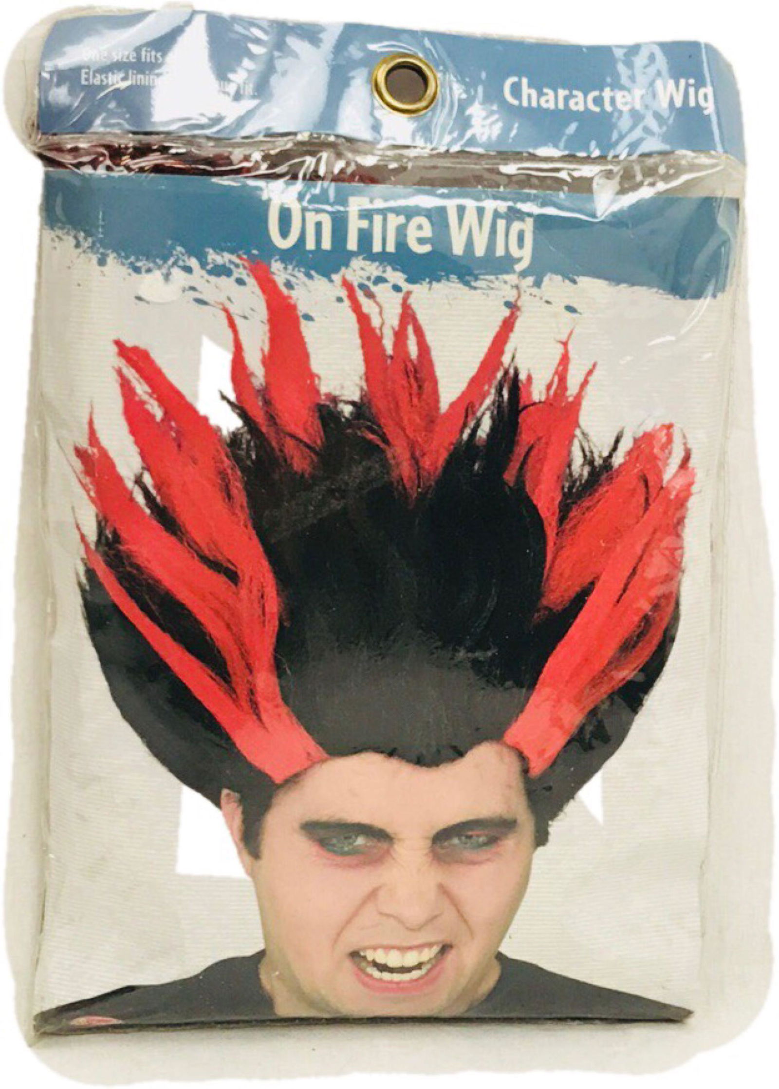 Nos Halloween Wig On Fire Heat Miser Adult Wig