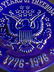 2 Blue Stoneware Bicentennial Display Plates 200 Years - 3