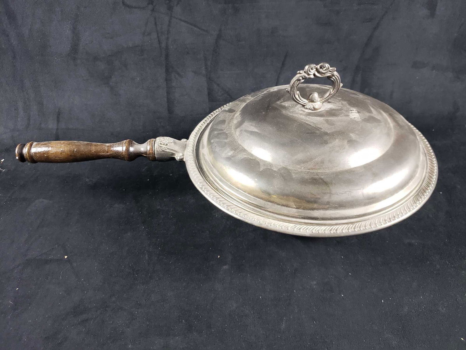 Silver Plated Bowl with Lid Handle and Pyrex Bowl (1 of 4)